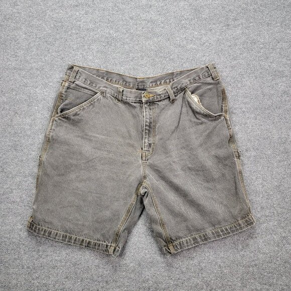 Faded Glory Carpenter Shorts Mens 42 Gray Denim Outdoors Casual Work‎ Wear - Picture 1 of 9